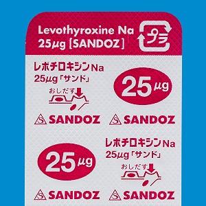 Levithyroxine Na左甲状腺素钠片25μg「SANDO」：100粒