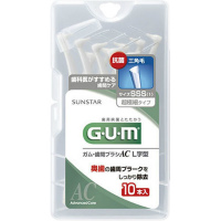 日本原装GUM全仕康L型牙线牙缝刷10只入SSS