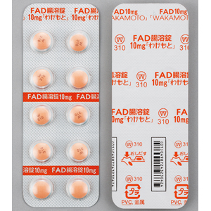 Fad腸溶錠10mg わかもと 100錠 旧名称ワカデニン腸溶錠10mg 薬の個人輸入 空詩堂